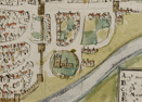 The Unveiling of Britain: Chester, Harley MS 1046, f. 173 (ca. 1580).
                    Reproduced by permission of the British Library 